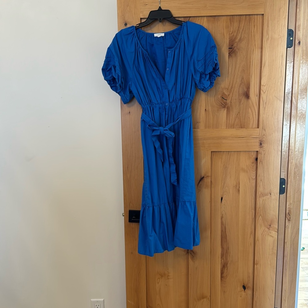 a loves a brand dress. Button front detail with removable tie.